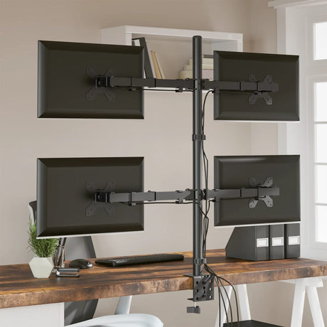 Uchwyt do monitora VidaXL VESA 75 100 mm, stal czarna