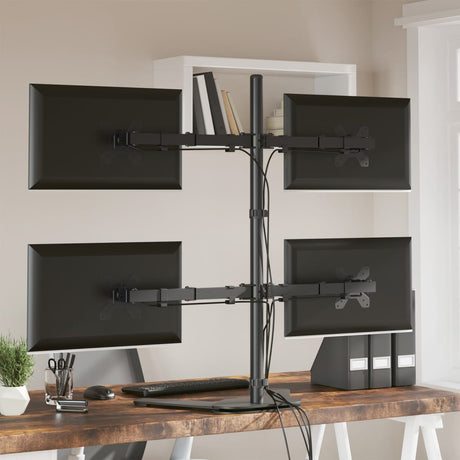 Uchwyt do monitora VidaXL VESA 75 100 mm, stal czarna