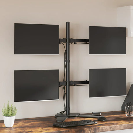Uchwyt do monitora VidaXL VESA 75 100 mm, stal czarna