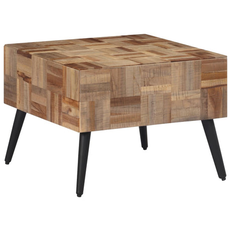 Vidaxl salontafel 55x55x40 cm massief gerecycled teakhout grijs