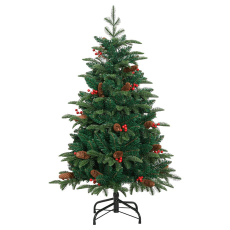Sztuczna choinka Vidaxl z zawiasami szyszki i jagody 150 cm