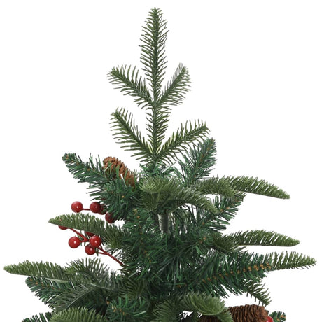 Sztuczna choinka Vidaxl z zawiasami szyszki i jagody 150 cm