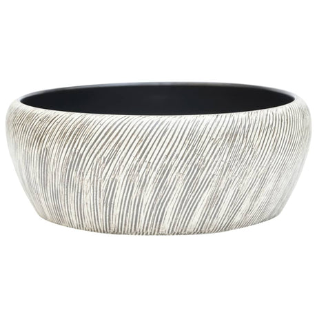Zlew natynkowy Vidaxx okrągły φ41x14 cm ceramiczny czarno-szary