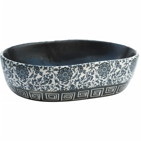 Owalny zlew nablatowy Vidaxx 47x33x13 cm ceramiczny czarno-niebieski
