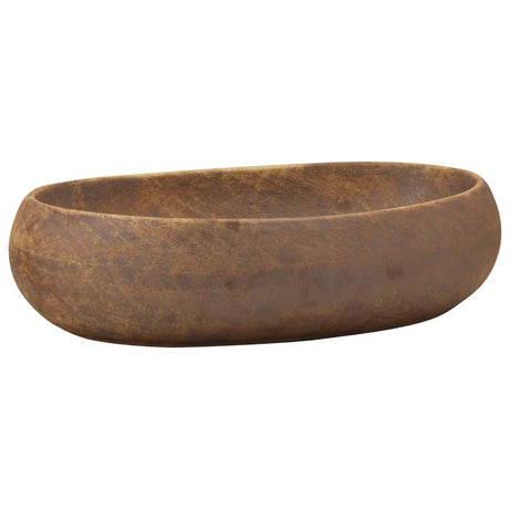 Zlew nablatowy Vidaxx owalny 59x40x15 cm ceramiczny brązowy