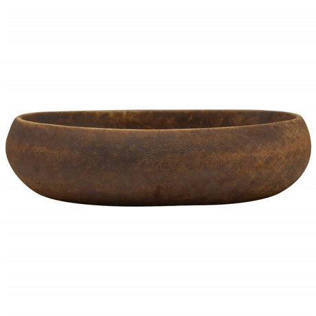 Zlew nablatowy Vidaxx owalny 59x40x15 cm ceramiczny brązowy