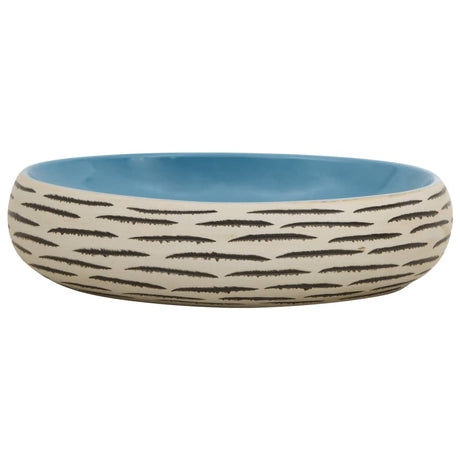 Zlew nablatowy Vidaxx owalny 59x40x15 cm ceramiczny wielokolorowy