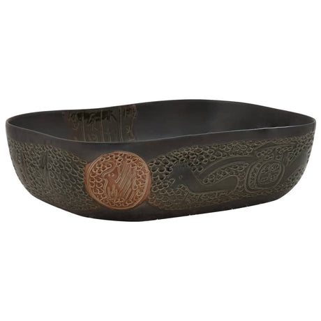 Zlew natynkowy Vidaxx prostokątny 48x37,5x13,5 cm ceramiczny czarny