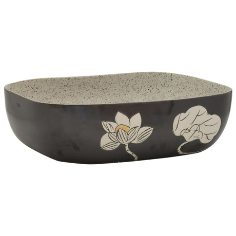 Zlew natynkowy Vidaxx prostokątny 48x37,5x13,5 cm ceramiczny szary i czarny
