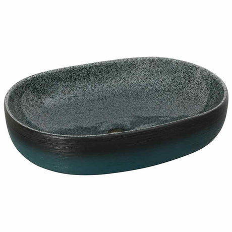 Zlew nablatowy Vidaxx owalny 59x40x14 cm ceramiczny turkusowy