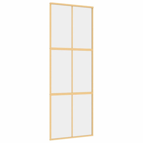 Drzwi przesuwne Vidaxx 76x205 cm przezroczyste szkło ESG i aluminium w kolorze złotym