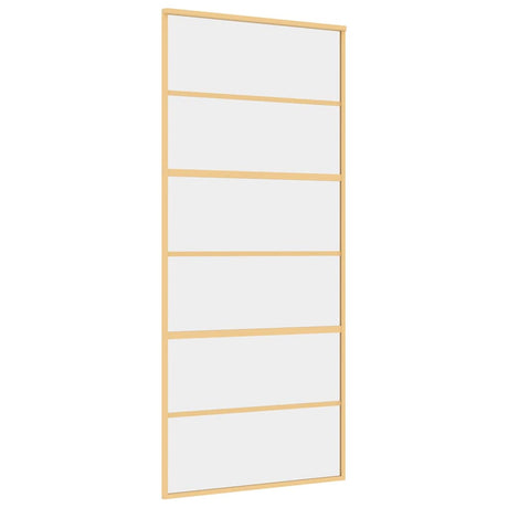 Drzwi przesuwne Vidaxx 90x205 cm przezroczyste szkło ESG i aluminium w kolorze złotym