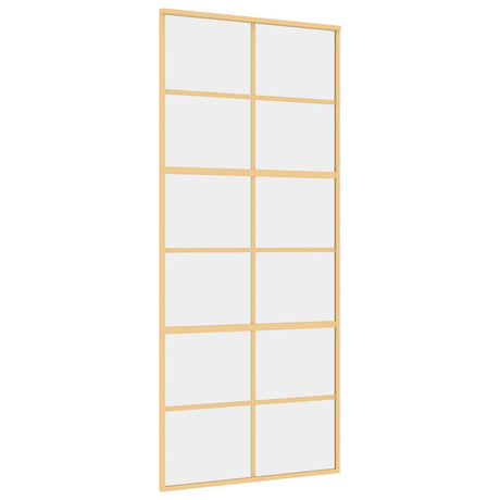 Drzwi przesuwne Vidaxx 90x205 cm przezroczyste szkło ESG i aluminium w kolorze złotym
