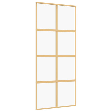Drzwi przesuwne Vidaxx 90x205 cm przezroczyste szkło ESG i aluminium w kolorze złotym
