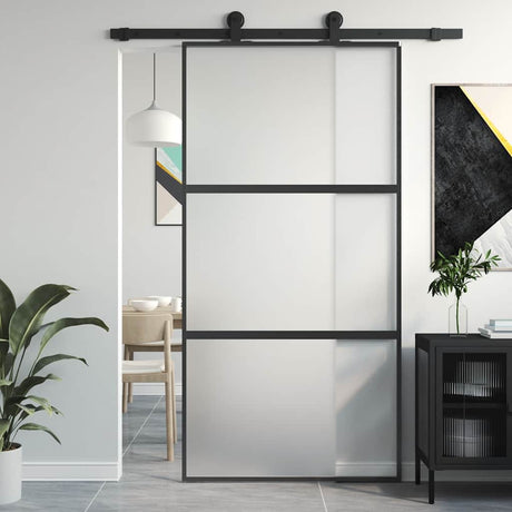 Drzwi przesuwne Vidaxx 102,5x205 cm szkło hartowane i aluminium w kolorze czarnym