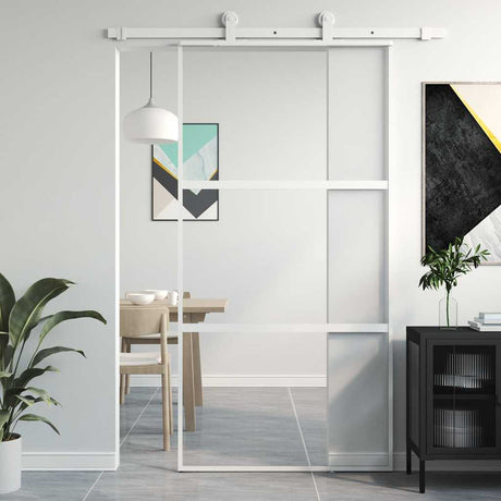Drzwi przesuwne Vidaxx 102,5x205 cm szkło hartowane i aluminium białe