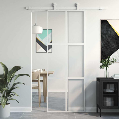 Drzwi przesuwne Vidaxx 76x205 cm szkło hartowane i aluminium białe