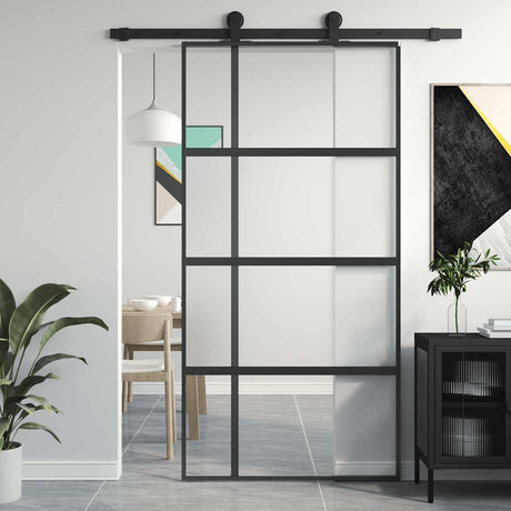 Drzwi przesuwne Vidaxx 102,5x205 cm szkło hartowane i aluminium w kolorze czarnym