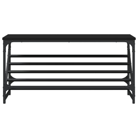 Buta butów vidaxl 90x30x45 cm przetworzona drewniana czerń
