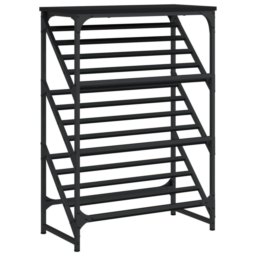 Rack butów vidaxl 60x30x85 cm przetworzone drewniane czarne