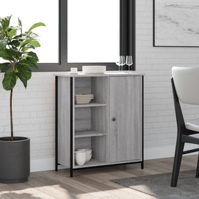 Vidaxl dressoir 70x30x80 cm bewerkt hout grijs sonoma