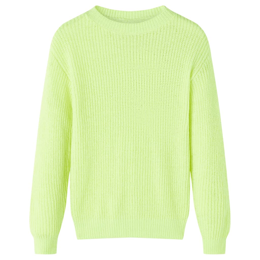Sweter dziecięcy Vidaxl z dzianiny 116 w kolorze neonowej żółci