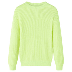Sweter dziecięcy Vidaxl z dzianiny 116 w kolorze neonowej żółci