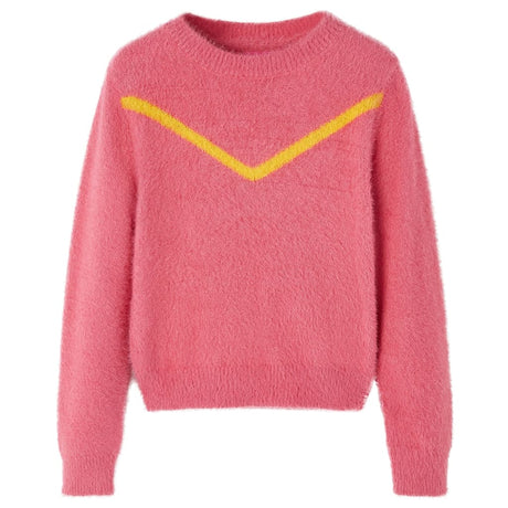 Sweter dziecięcy Vidaxl z dzianiny w kolorze starego różu 140