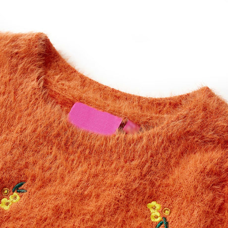 Sweter dziecięcy Vidaxl, dzianinowy 128 pomarańczowo-brązowy