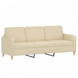 Vidaxl driezitsbank 180 cm stof crèmekleurig