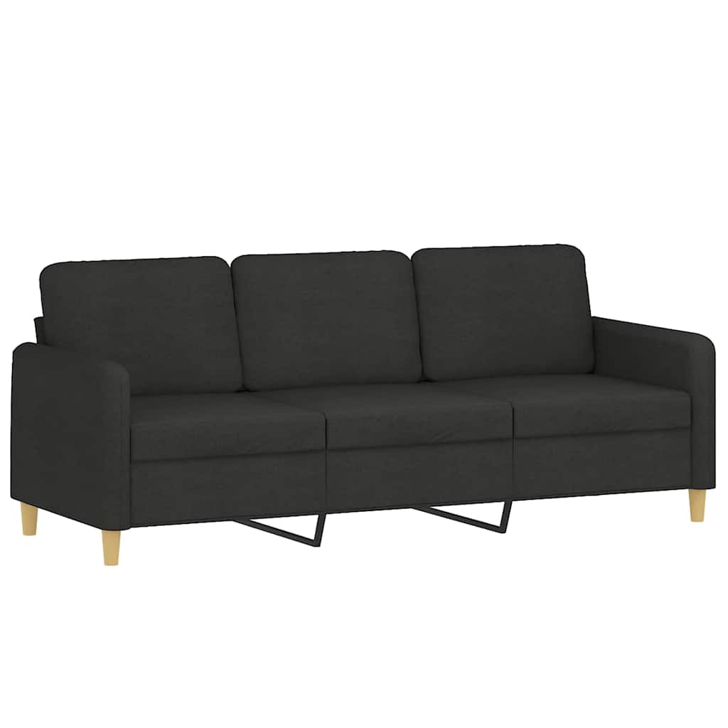 Vidaxl driezitsbank 180 cm stof zwart