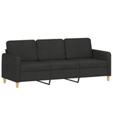 Vidaxl driezitsbank 180 cm stof zwart