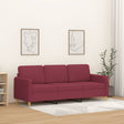 Vidaxl driezitsbank 180 cm stof wijnrood