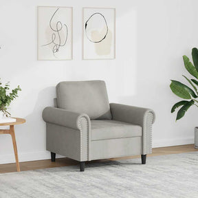 Vidaxl fauteuil 60 cm fluweel lichtgrijs