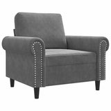 Vidaxl fauteuil 60 cm fluweel donkergrijs