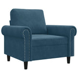 Vidaxl fauteuil 60 cm fluweel blauw