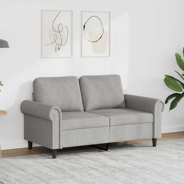 Vidaxl tweezitsbank 120 cm fluweel lichtgrijs