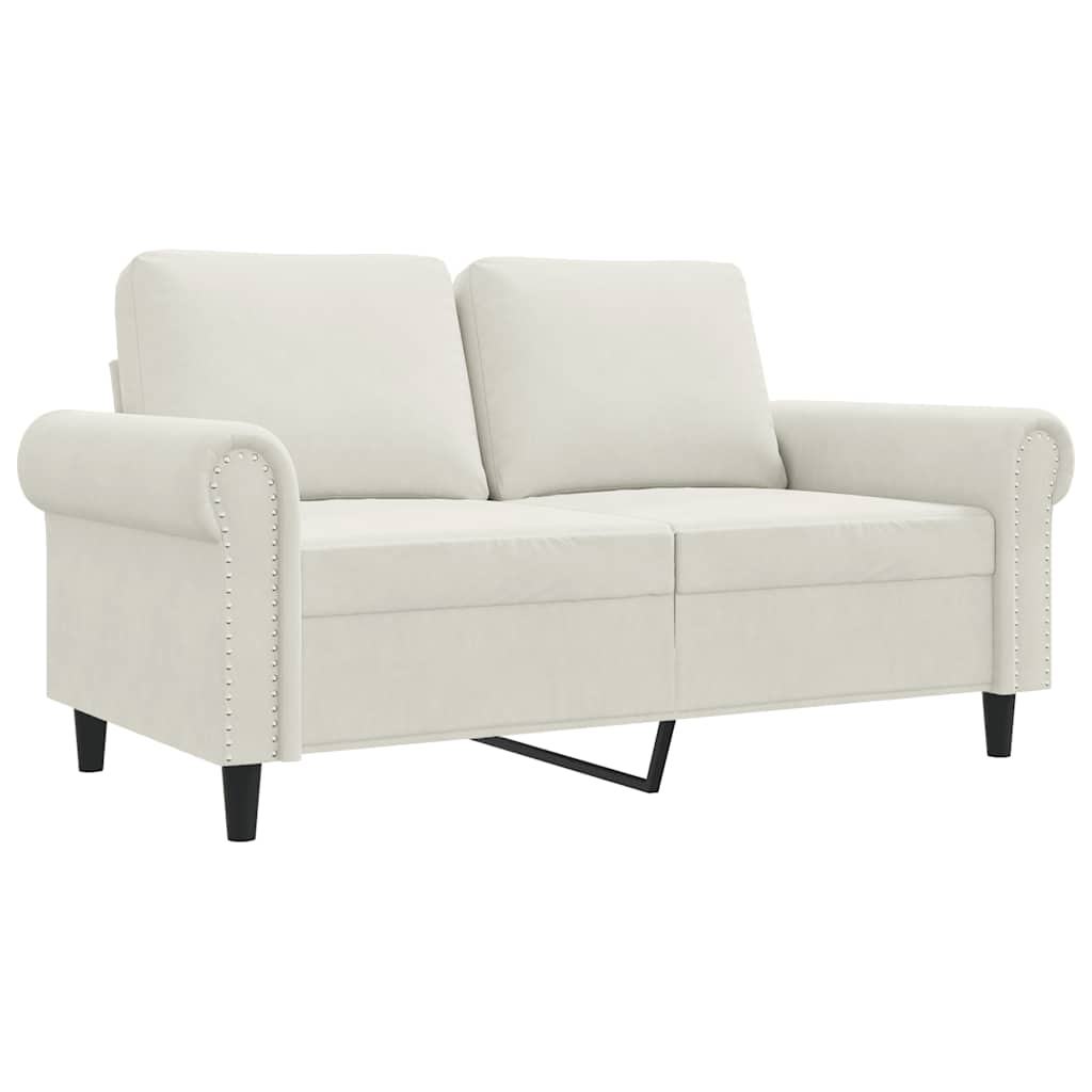 Vidaxl tweezitsbank 120 cm fluweel crèmekleurig
