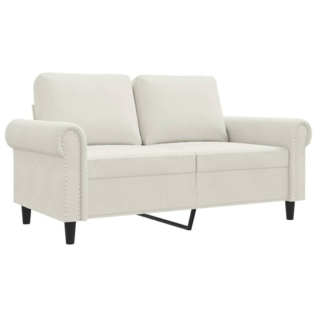 Vidaxl tweezitsbank 120 cm fluweel crèmekleurig