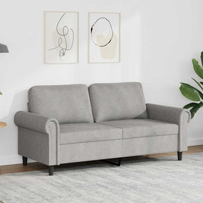 Vidaxl tweezitsbank 140 cm fluweel lichtgrijs
