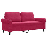 Vidaxl tweezitsbank 140 cm fluweel wijnrood