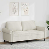 Vidaxl tweezitsbank 140 cm fluweel crèmekleurig