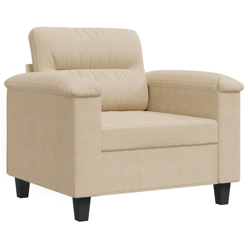 Vidaxl fauteuil 60 cm microvezelstof crèmekleurig