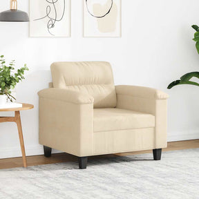 Vidaxl fauteuil 60 cm microvezelstof crèmekleurig