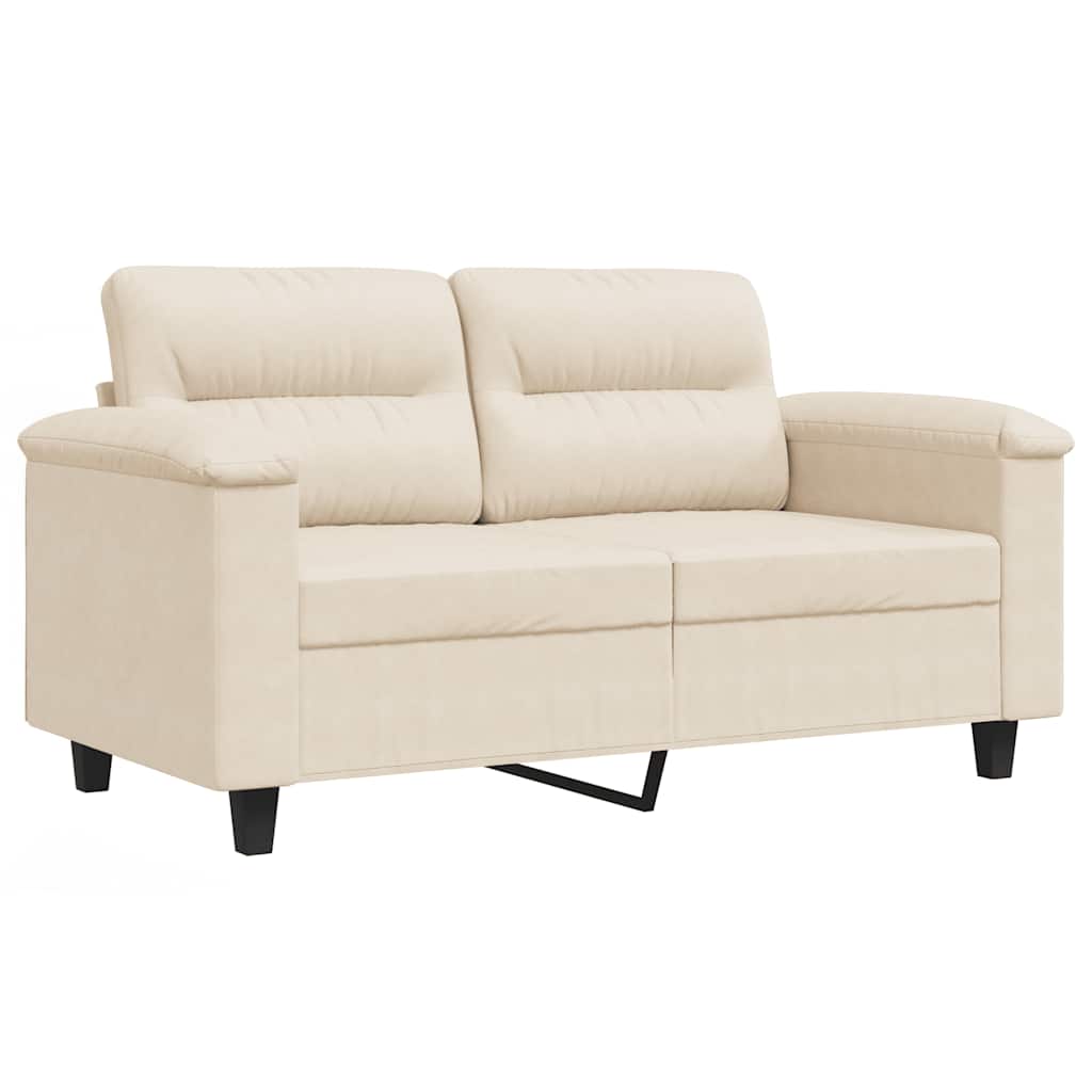 Vidaxl tweezitsbank 120 cm microvezelstof beige