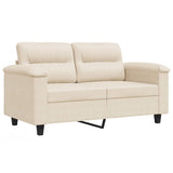 Vidaxl tweezitsbank 120 cm microvezelstof beige