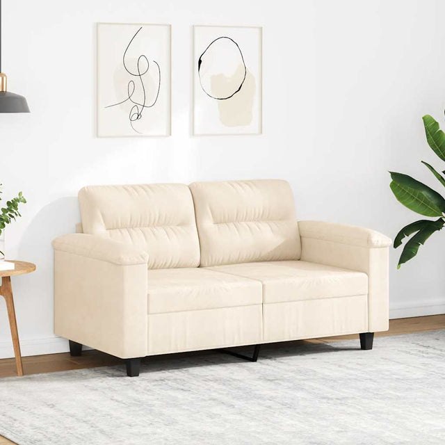 Vidaxl tweezitsbank 120 cm microvezelstof beige