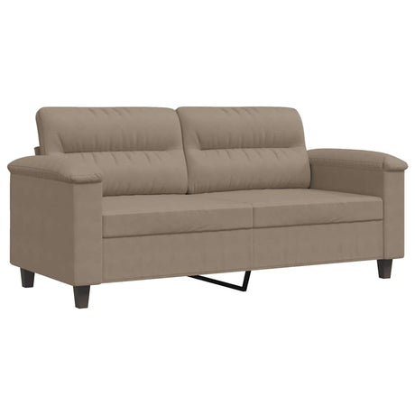 Vidaxl tweezitsbank 140 cm microvezelstof taupe