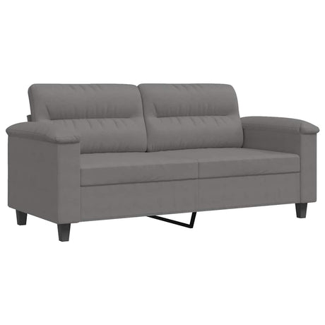 Vidaxl tweezitsbank 140 cm microvezelstof donkergrijs