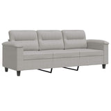 Vidaxl driezitsbank 180 cm microvezelstof lichtgrijs